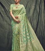 Light Green Jacquard Jacquard Sarees
