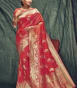 Red Jacquard Jacquard Sarees