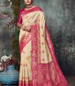 Rani Pink Jacquard Silk Deisgner Saree