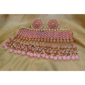Pink crystal necklaces 1