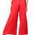 Women's  Red Rayon Solid Flared Palazzo Pant
