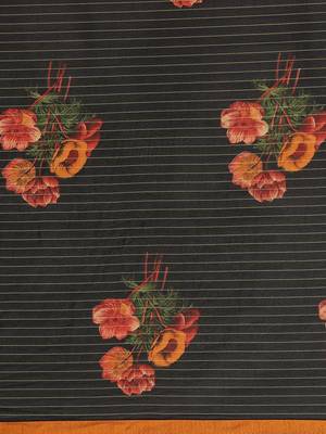 Black printed georgette saree with blouse 3