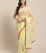 Peach printed georgette saree with blouse
