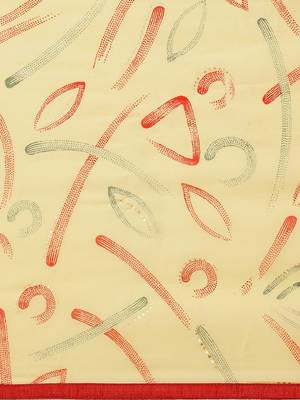 Peach printed georgette saree with blouse 3