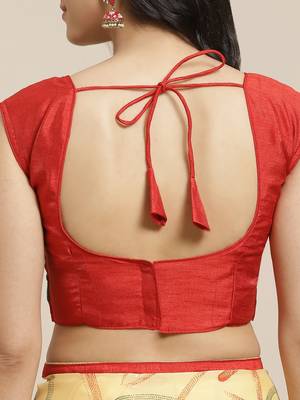 Peach printed georgette saree with blouse 5