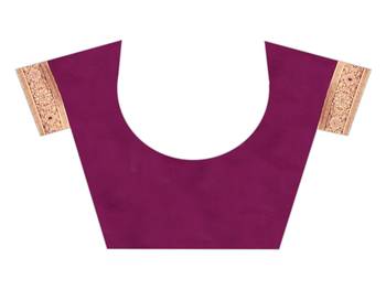 Wine woven banarasi silk saree with blouse 3