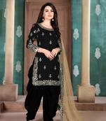 Black embroidered art silk salwar
