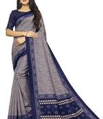 Women Blue Bhagalpuri Silk Saree with Printed Design Blouse Piece