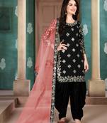 Black embroidered art silk salwar