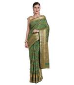 Green Woven Cotton Silk Saree With Blouse