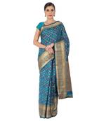 Green Woven Cotton Silk Saree With Blouse