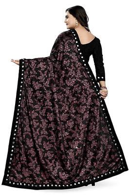 Magenta printed lycra saree with blouse 3
