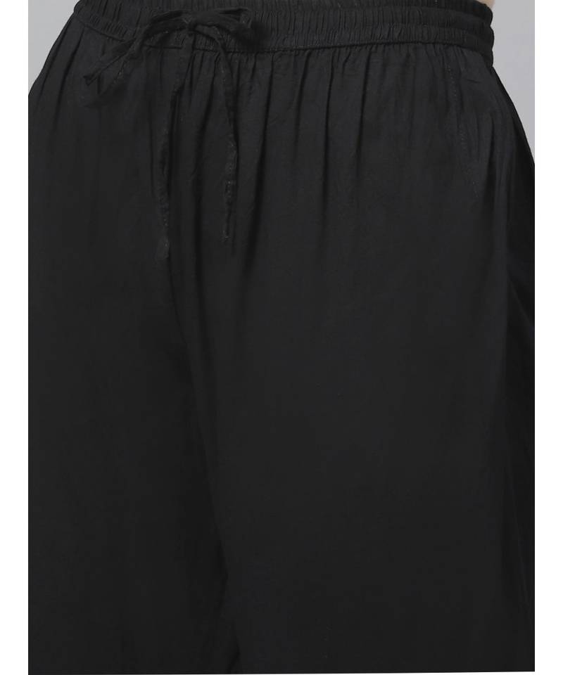 Ada Hand Embroidered Black Cotton Lucknow Chikankari Kurta with Trouser Set