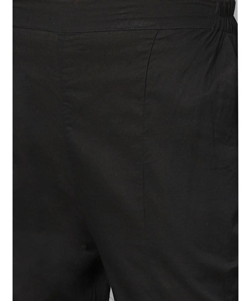 Ada Hand Embroidered Black Cotton Lucknow Chikankari Kurta with Trouser Set