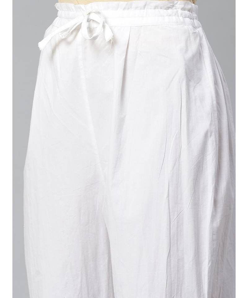 Ada Hand Embroidered Blue Cotton Lucknow Chikankari Women Kurta with Trouser Set - A100394