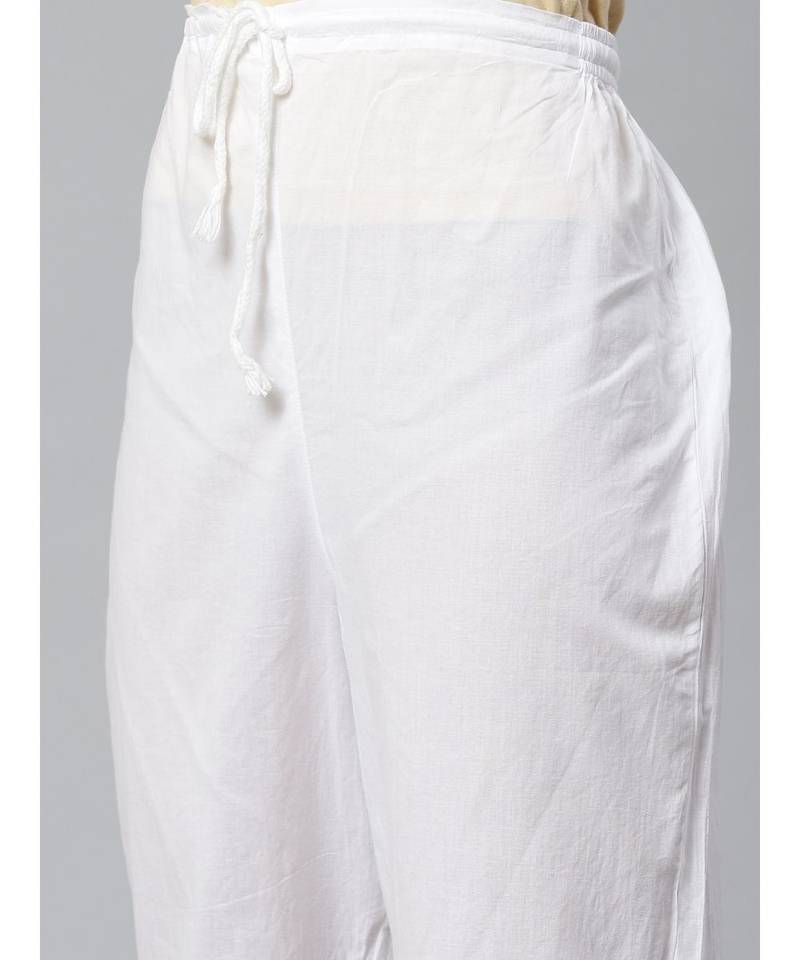 Ada Hand Embroidered Green Cotton Lucknow Chikankari Women Kurta with Trouser Set - A100397