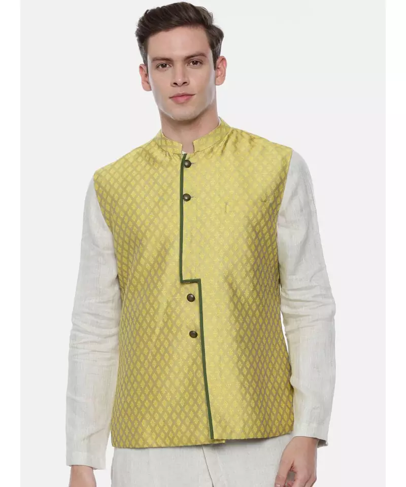 Classic Pattern Silk Jaquard Modi Jacket