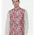 Pink Printed Linen Nehru Jacket