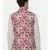 Pink Printed Linen Nehru Jacket