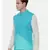 Aqua Blue Linen Jacket In Geometric Cut