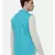 Aqua Blue Linen Jacket In Geometric Cut