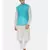 Aqua Blue Linen Jacket In Geometric Cut