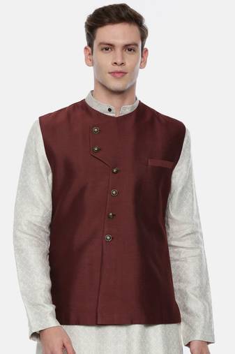 Classic Pattern Silk Brown Modi Jacket