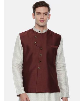 Classic Pattern Silk Brown Modi Jacket 1