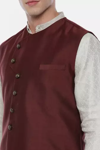 Classic Pattern Silk Brown Modi Jacket