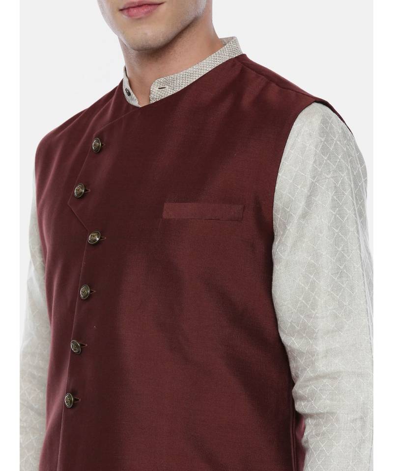 Classic Pattern Silk Brown Modi Jacket