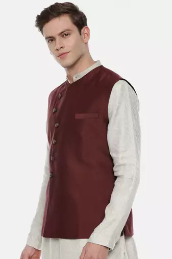 Classic Pattern Silk Brown Modi Jacket