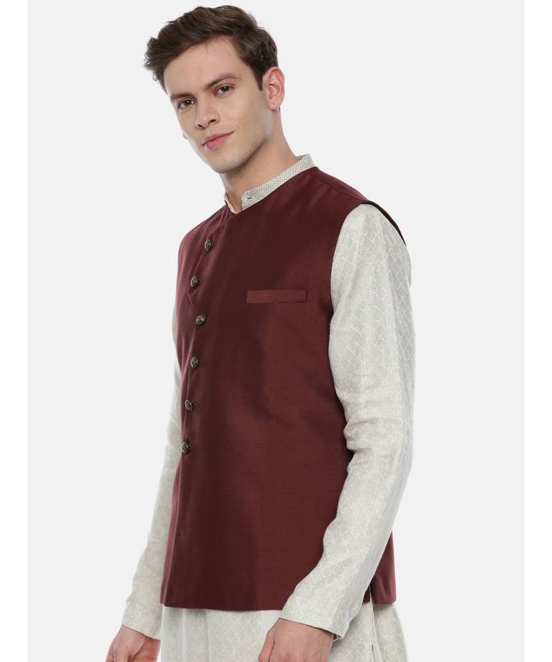 Classic Pattern Silk Brown Modi Jacket