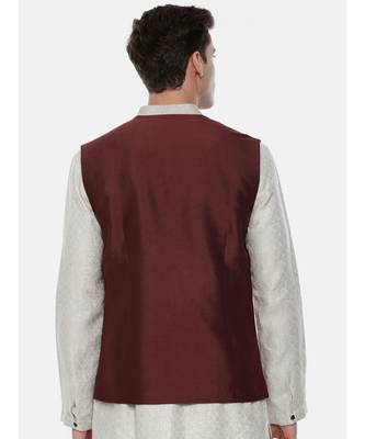 Classic Pattern Silk Brown Modi Jacket 4