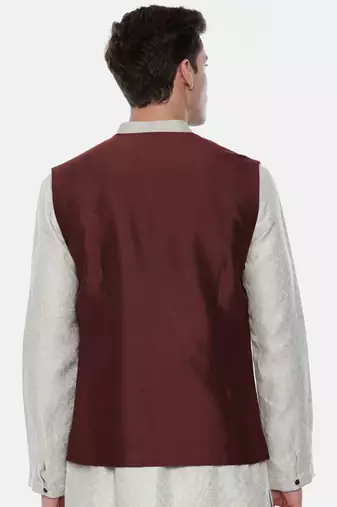 Classic Pattern Silk Brown Modi Jacket