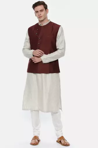 Classic Pattern Silk Brown Modi Jacket