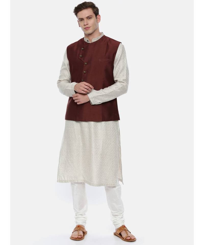 Classic Pattern Silk Brown Modi Jacket