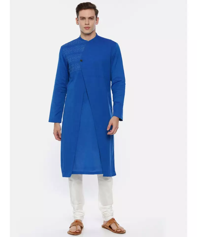 Soft Blue Cotton Kurta Set