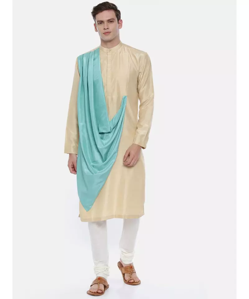 Drape Silk Linen Dual Color Kurta Set