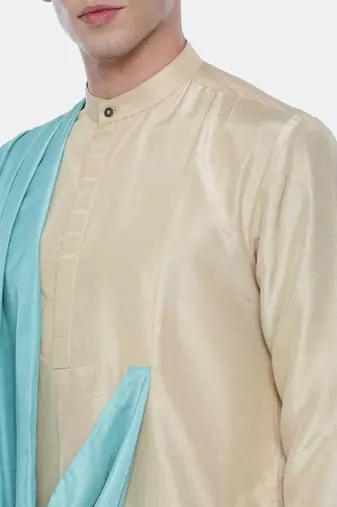 Drape Silk Linen Dual Color Kurta Set