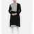 Black Grey Linen Patch Kurta Set