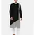 Black Grey Linen Patch Kurta Set