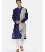 Blue Grey Drape Kurta Set