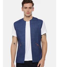 Short Open Linen Denim Jacket