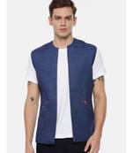 Short Open Linen Denim Jacket