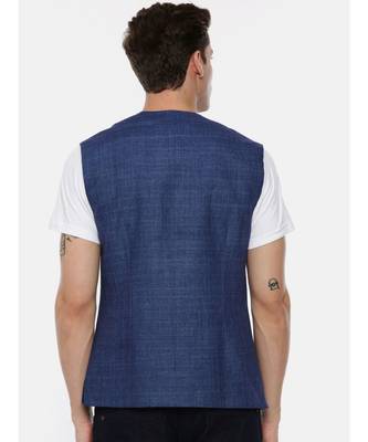 Short Open Linen Denim Jacket 4