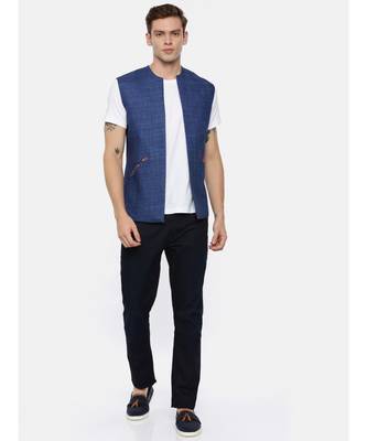 Short Open Linen Denim Jacket 5