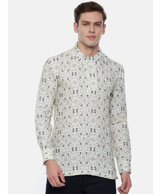 Linen Short Kurta With Zipper Detail 1