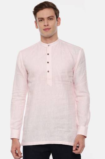 Baby Pink Linen Short Kurta