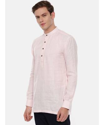 Baby Pink Linen Short Kurta 3