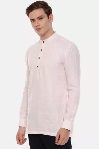 Baby Pink Linen Short Kurta